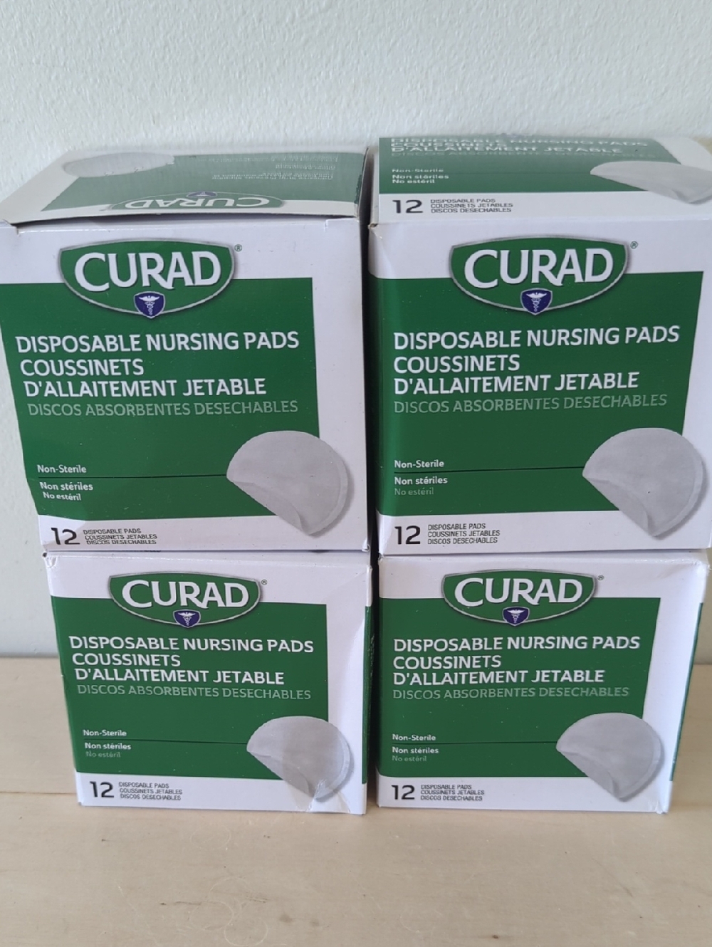 Curad Disposable Nursing Pads 12 Count 4 Pack Bundle
